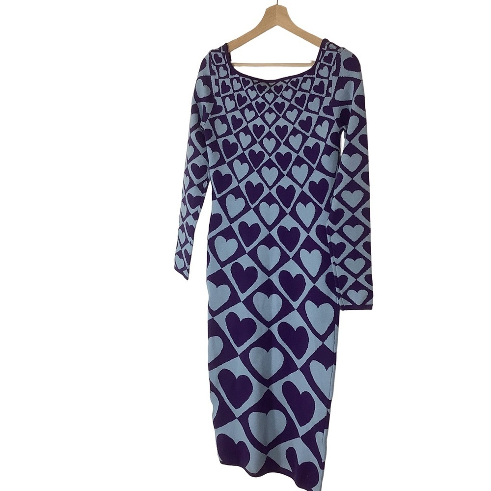 Anthropologie x Farm Rio Heart Sweater Midi Dress NWT | Size Small - Picture 3 of 11